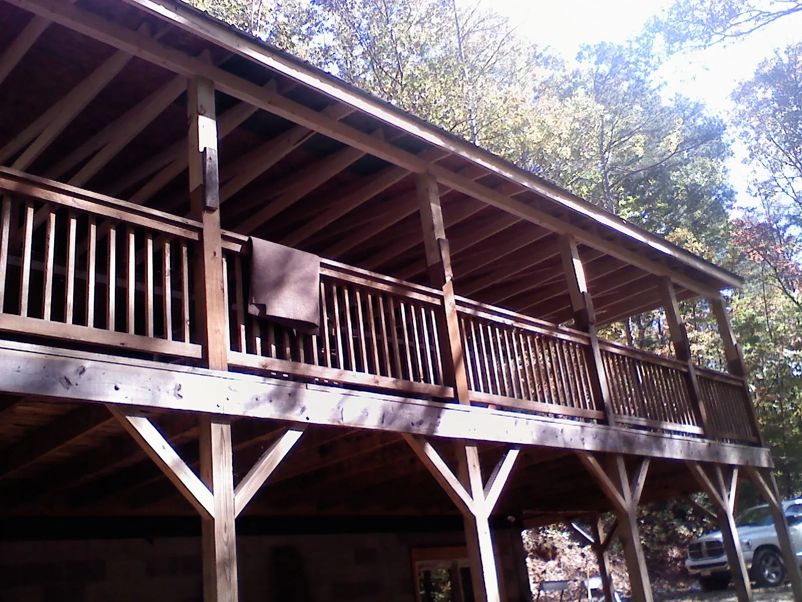 Timber framing under a new elevated porch and deck — Roof Leak Repair in Chaplin by Roofing Brothers